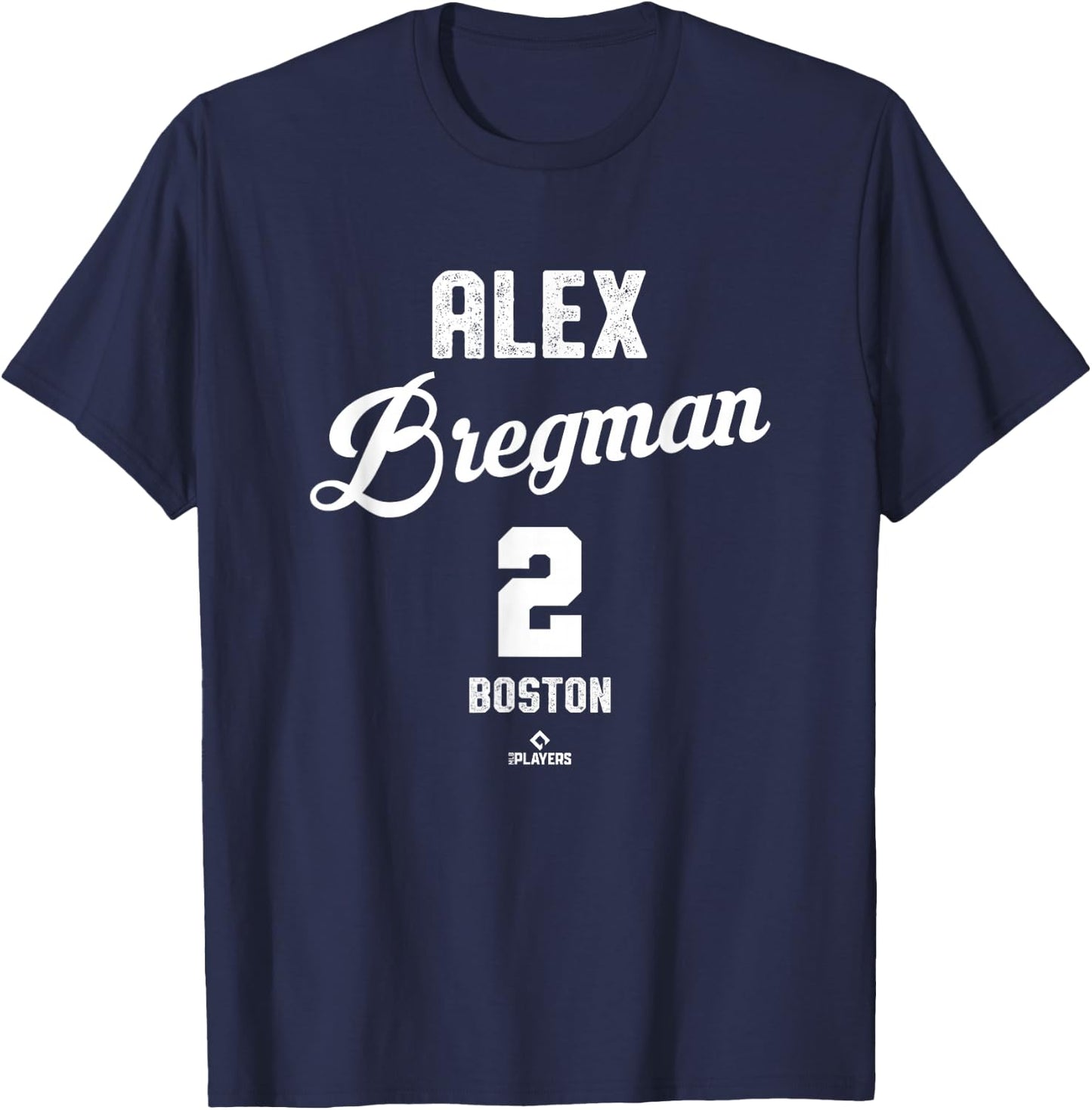 Alex Bregman 2 Boston Baseball Vintage MLBPA T-Shirt - T-Shirt | Navy