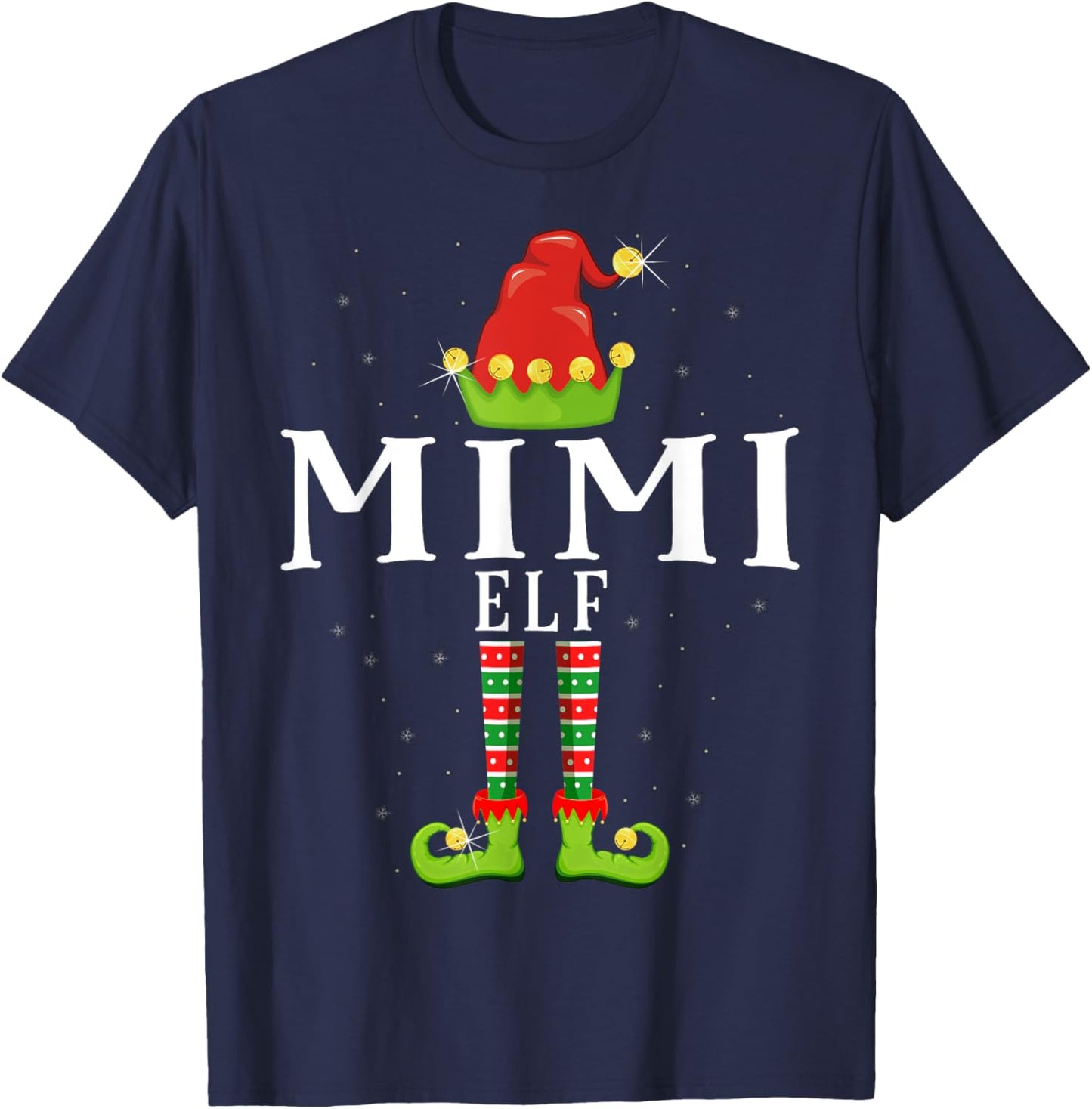 Mimi Elf Christmas Matching Xmas Pajama T-Shirt - T-Shirt | Navy
