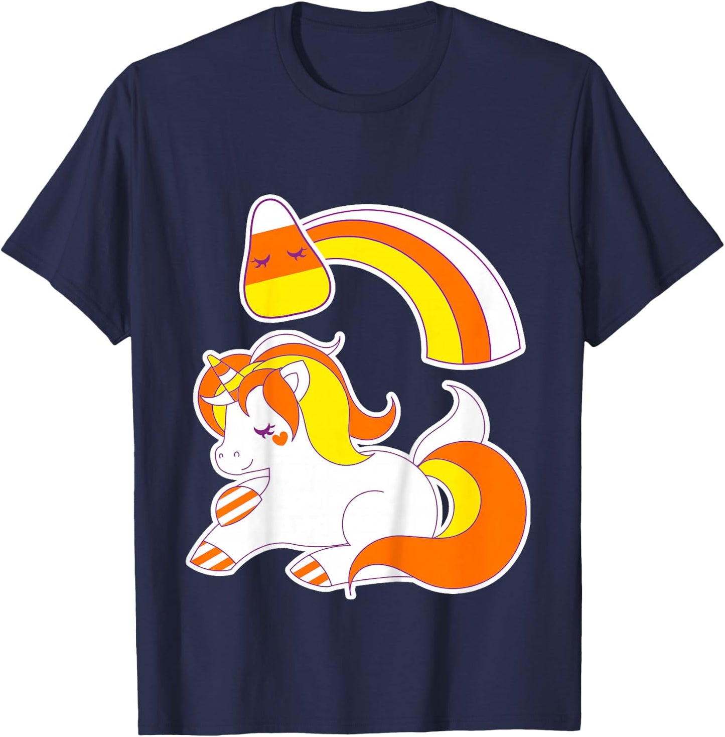 Toddler Halloween Unicorn Candy Corn for Girls Fall T-Shirt - T-Shirt | Navy