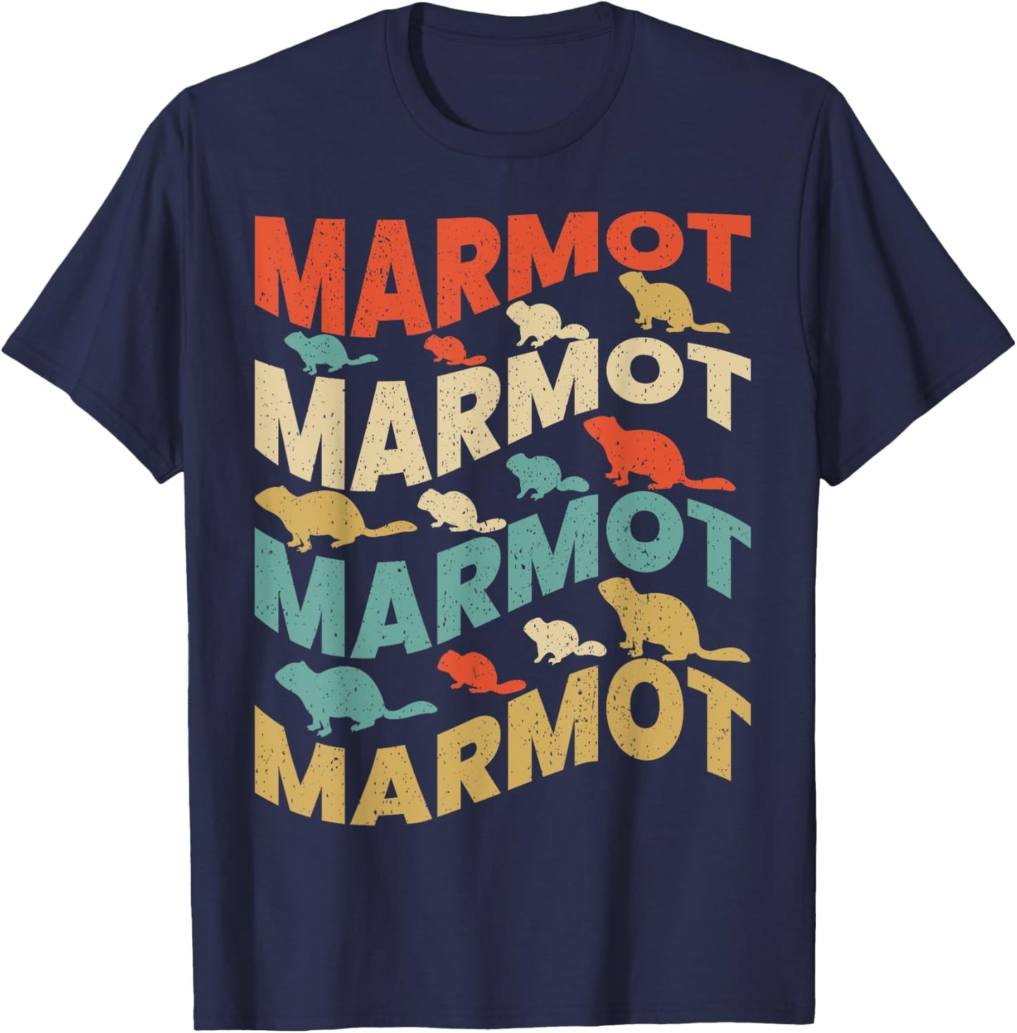 Vintage Marmot & MEN / MARMOT ANIMAL LOVER T-Shirt - T-Shirt | Navy
