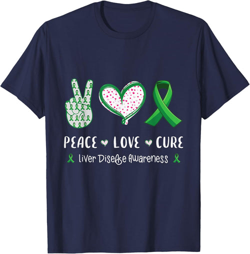 Peace Love cure Liver disease awareness men women kids boys