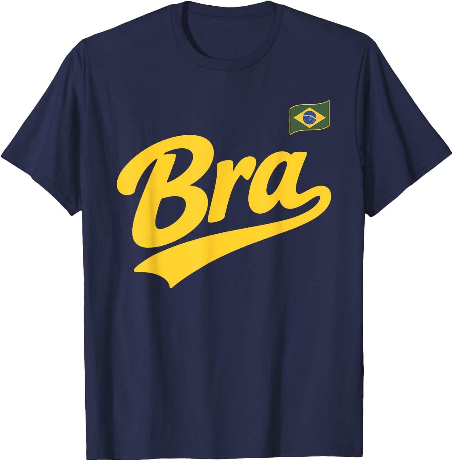 Brazil Vintage Script Fan T-Shirt - T-Shirt | Navy