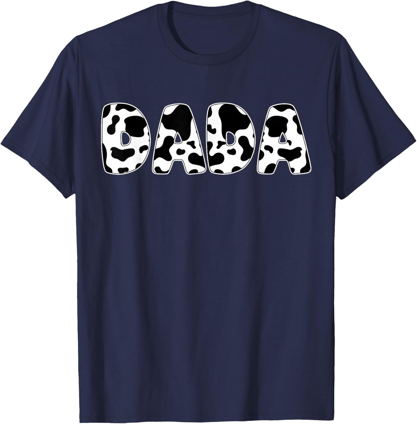 Dada Cow Print Cow Pattern Father's Day T-Shirt - T-Shirt | Navy