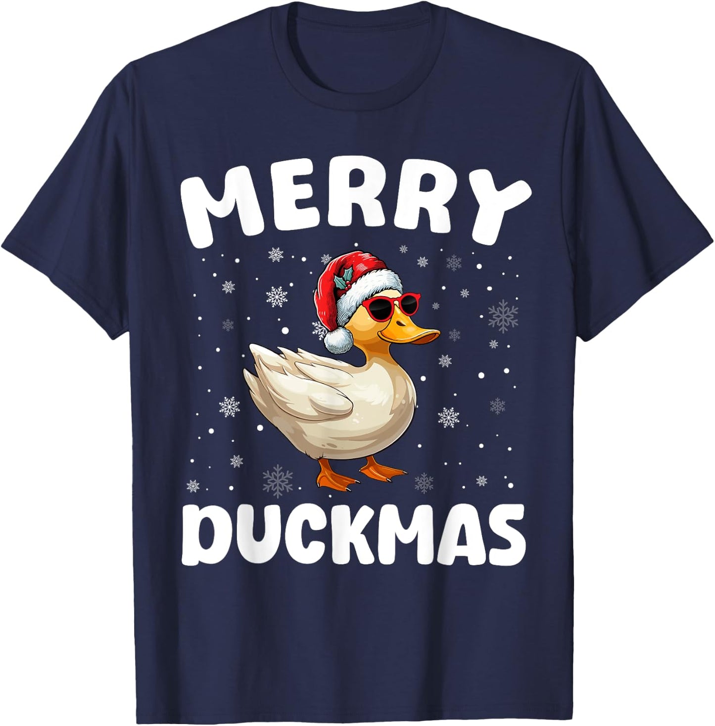Merry Christmas Duck Merry Duckmas Funny Boy Girl Kids T-Shirt - T-Shirt | Navy