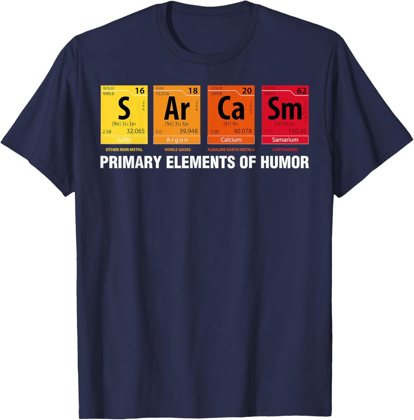 Sarcasm Elements of Humor Periodic Table T-Shirt - T-Shirt | Navy