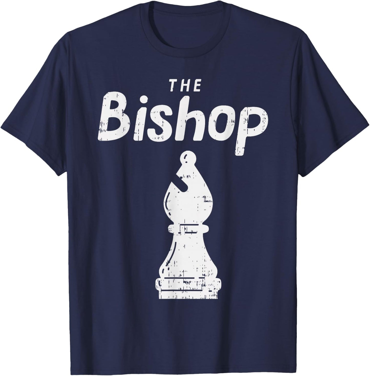 Chess Piece The Bishop Shirt Halloween Matching Costume T-Shirt - T-Shirt | Navy