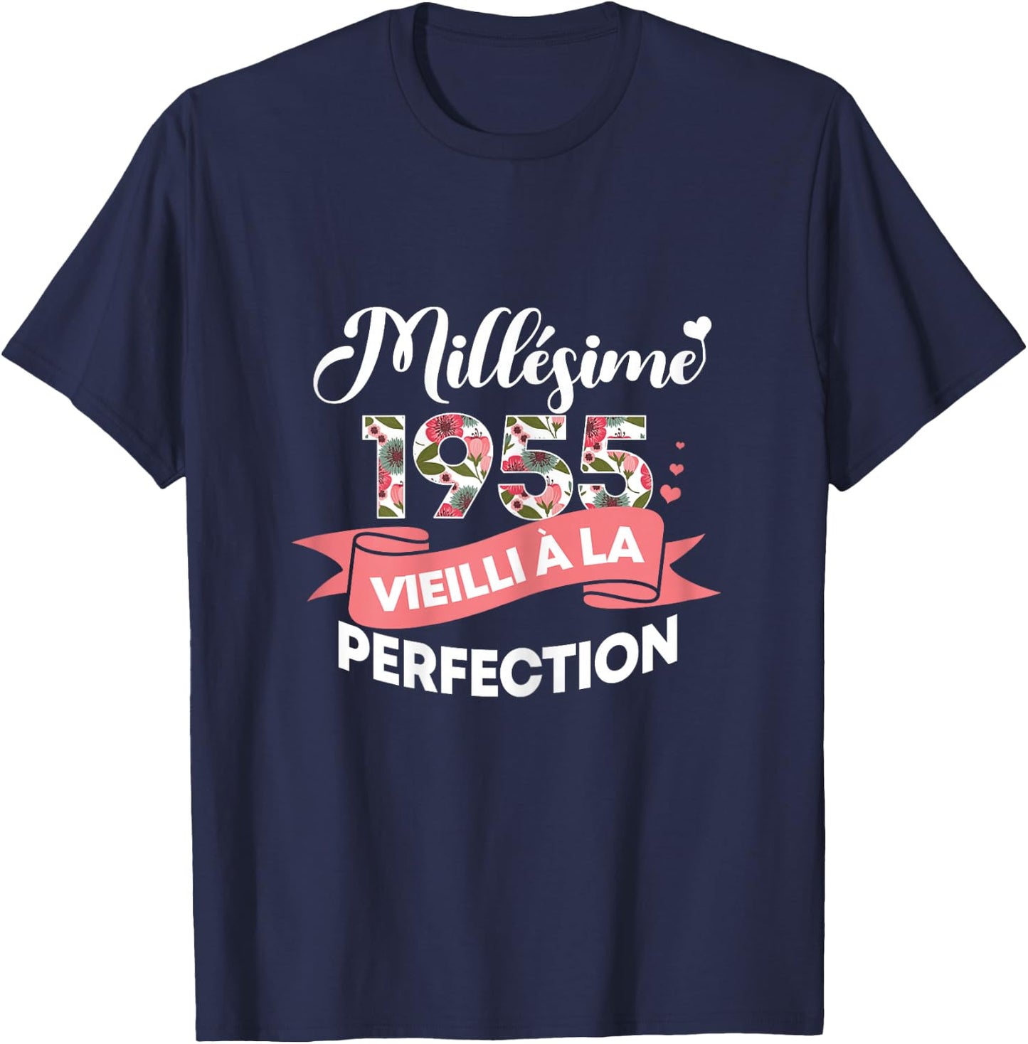 Vintage 1955 Gift 69 Years Woman Birthday Humour , Black T-Shirt - T-Shirt | Navy
