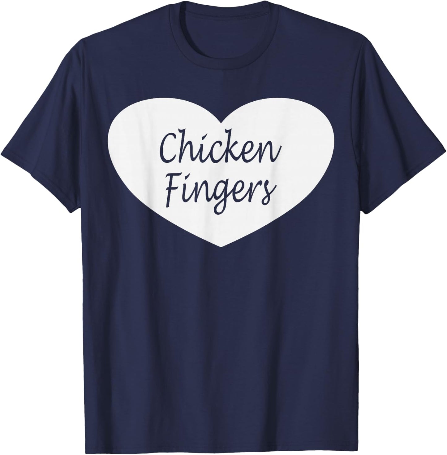 Chicken Finger Heart Apparel | Funny Fingers Lover Design T-Shirt - T-Shirt | Navy