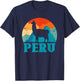 Peru Alpaca Retro Peruvian Llama T-Shirt - T-Shirt | Navy