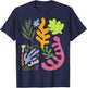 Matisse Painting Aesthetic artificial flower Abstract Autumn T-Shirt - T-Shirt | Navy