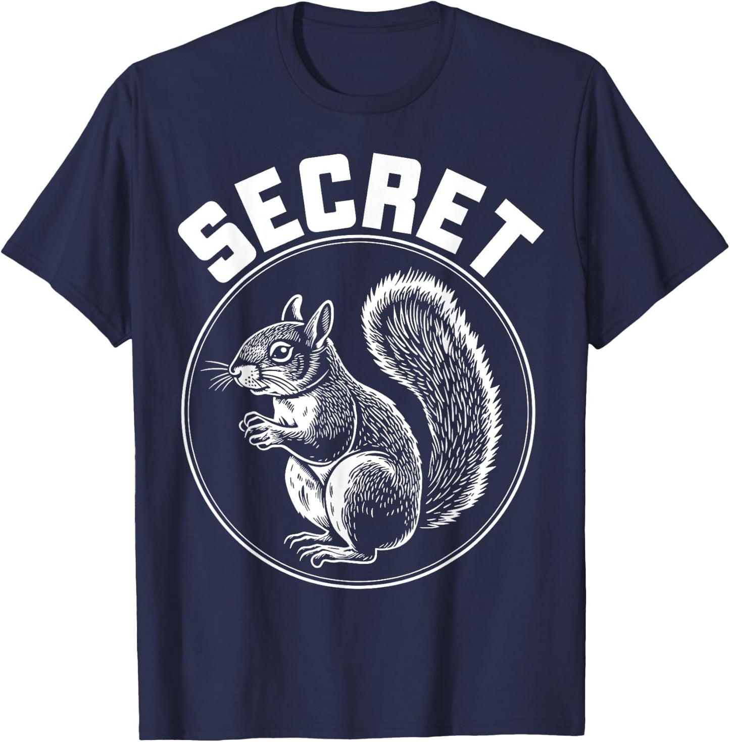 Secret Squirrel Animal Lover Graphic T-Shirt - T-Shirt | Navy