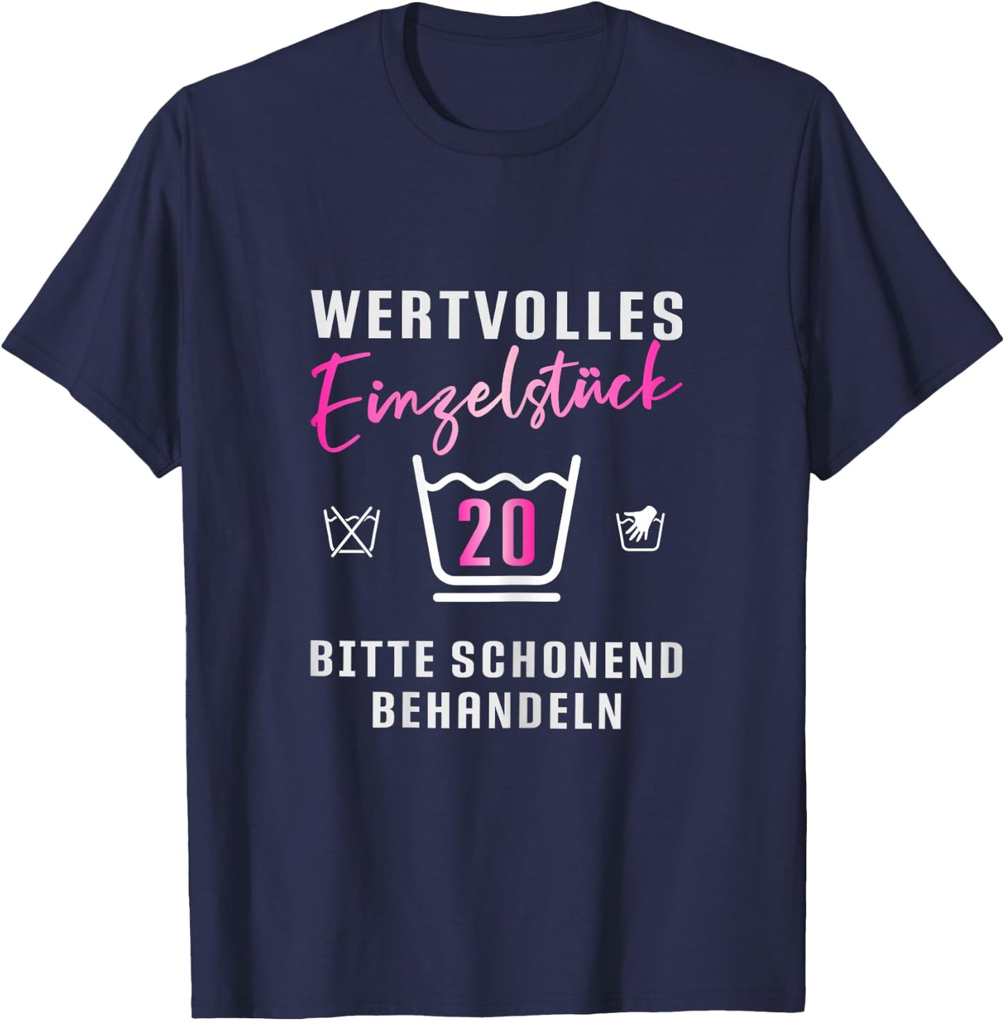 Damen 20ter Geburtstag Waschsymbole Geschenk zum 20. Geburtstag T-Shirt - T-Shirt | Navy