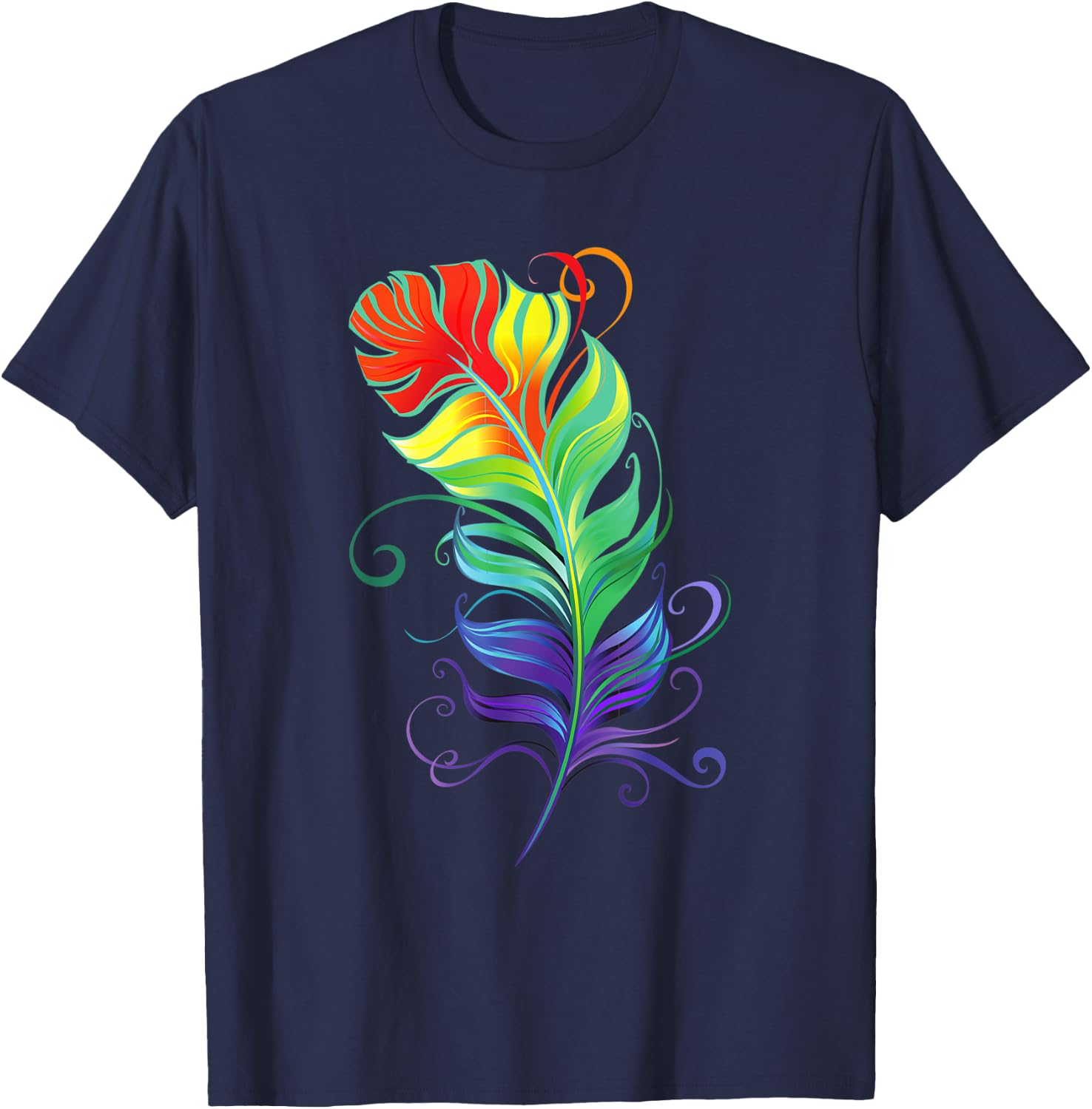 Rainbow To Celebrate autism, Funny Feather For Autism T-Shirt - T-Shirt | Navy