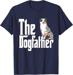 Australian Shepherd Dog Dad Dogfather Dogs Daddy Father Women T-Shirt - T-Shirt | Navy