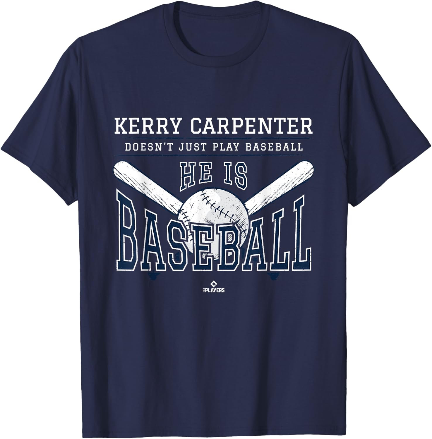 He is Baseball Kerry Carpenter Detroit Baseball MLBPA T-Shirt - T-Shirt | Navy