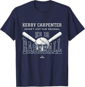 He is Baseball Kerry Carpenter Detroit Baseball MLBPA T-Shirt - T-Shirt | Navy
