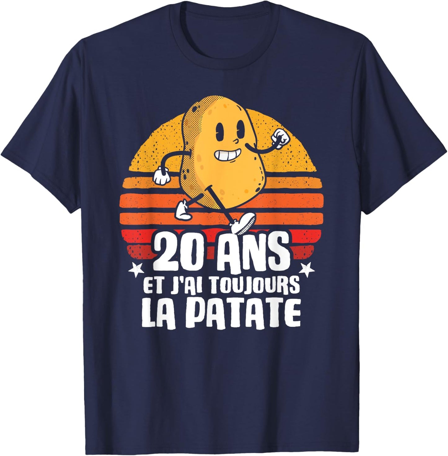 Anniv Gift 20 Years Birthday Decoration 20 Years Potato T-Shirt - T-Shirt | Navy