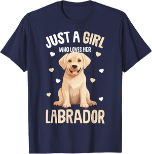 Just a Girl who loves her Labrador Retriever Golden Lab T-Shirt - T-Shirt | Navy