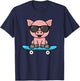 Funny Pig Skateboard Cool Piglet Lover Men Boys Kids T-Shirt - T-Shirt | Navy