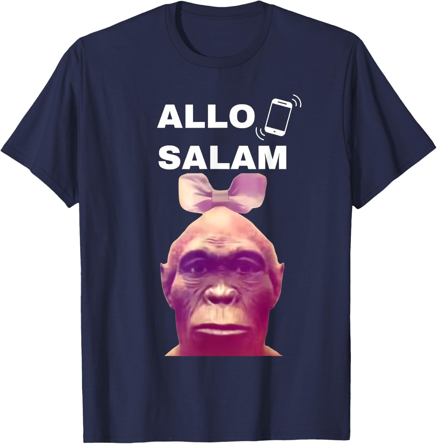 Allo salam same monkey for college students salem bassem T-Shirt - T-Shirt | Navy