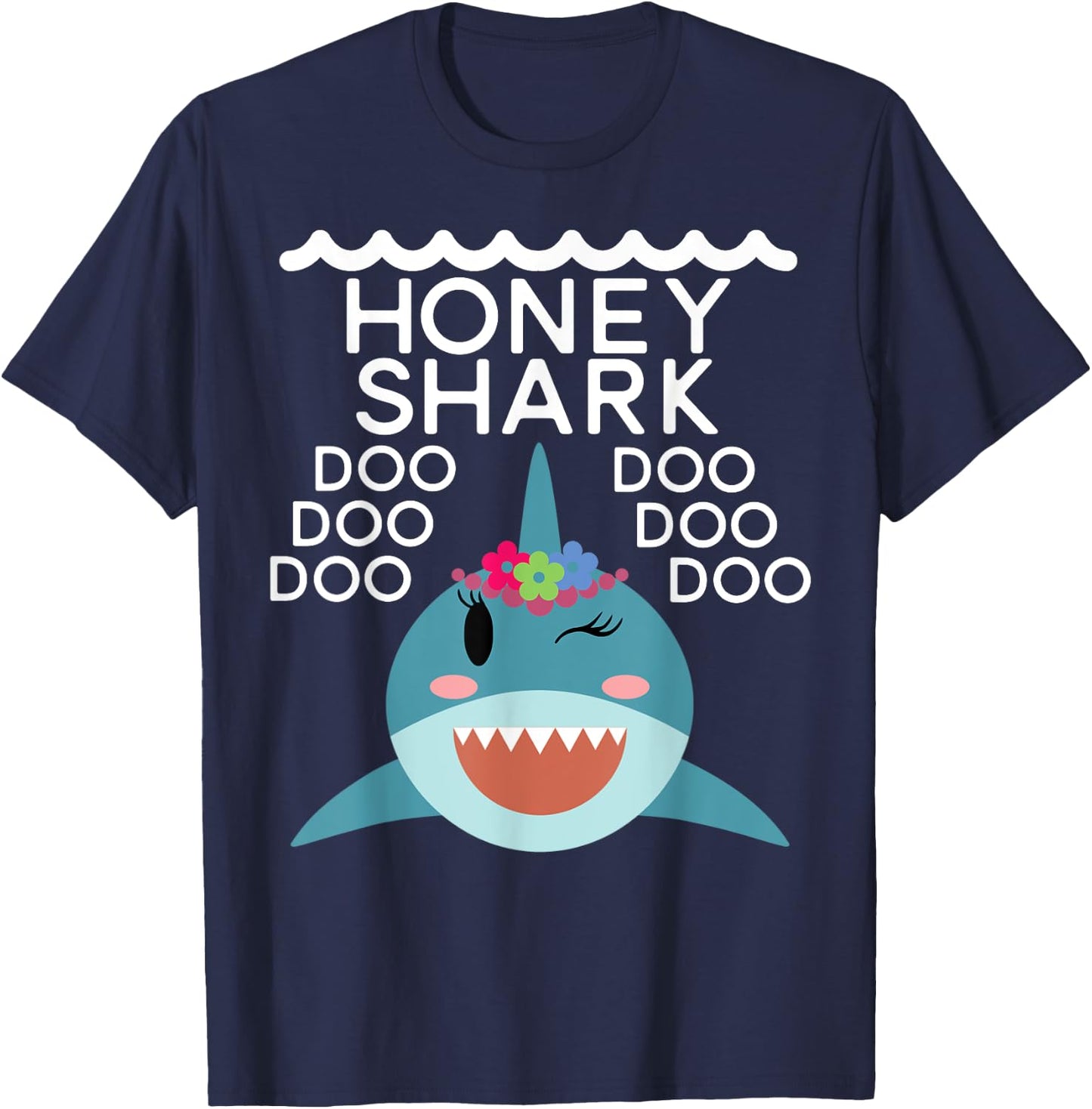 Honey Shark shirt Matching Family Shirts Shark T-Shirt - T-Shirt | Navy