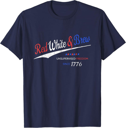 Unsupervised Freedom Since 1776 Funny Patriotic T-Shirt - T-Shirt | Navy