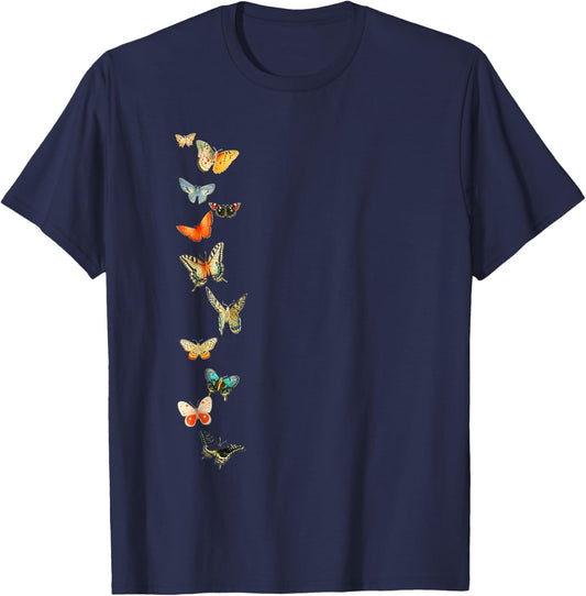 Elegant Butterflies T-Shirt - T-Shirt | Navy