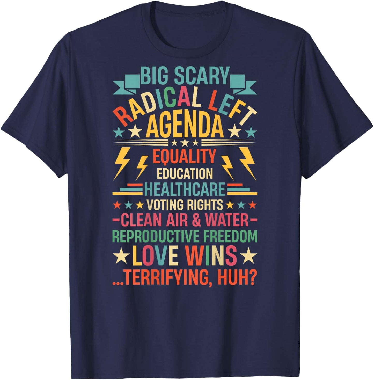 Support Radical Left Agenda USA Liberal 4th of July (ONBACK) T-Shirt - T-Shirt | Navy