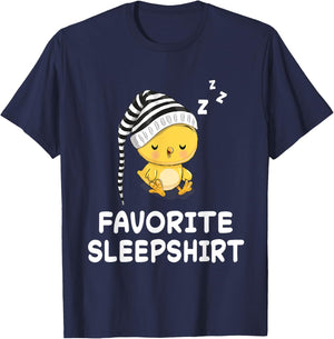 Chick Chicken Nap Sleeping Sleep Pajama Nightgown T-Shirt - T-Shirt | Navy