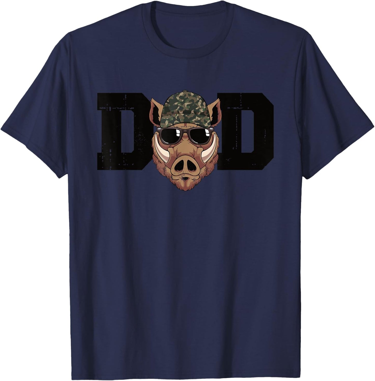 Men Dad Boar Hunter Father's Day Boar Hunting Dad T-Shirt - T-Shirt | Navy
