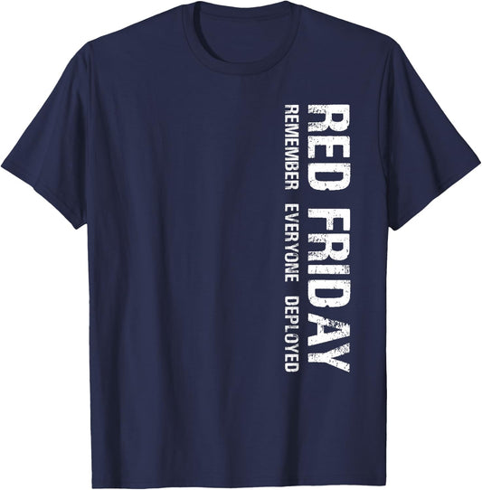 On Fridays We Wear Red Soldiers Veterans Day and Friday RED T-Shirt - T-Shirt | Navy