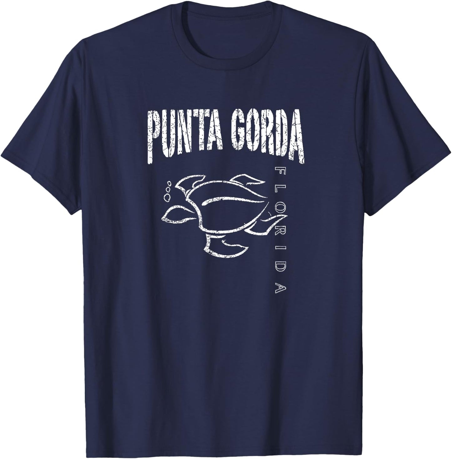 Punta Gorda Florida, Sea Turtle, Beach, Aquatic T-Shirt - T-Shirt | Navy