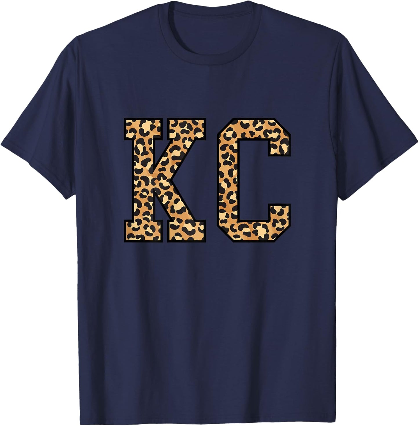 KC Leopard Pattern Kansas City T-Shirt - T-Shirt | Navy