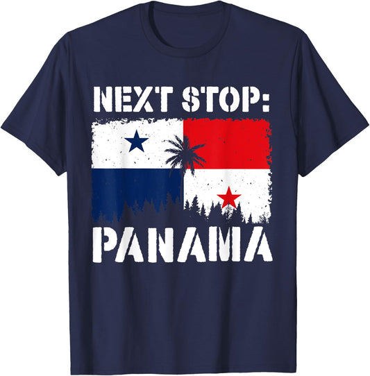 Panama City Next Stop Panama Flag Tropical Beach Vacation Women T-Shirt - T-Shirt | Navy