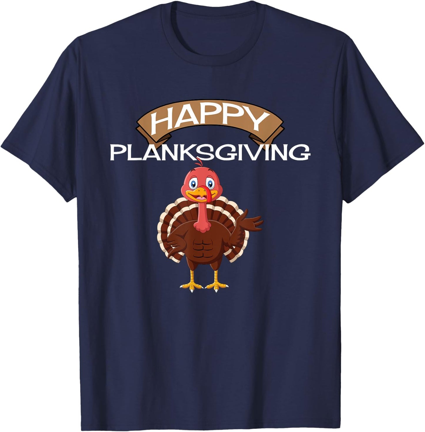 Plank 30 Day Plank Challenge Planksgiving Funny Exercise T-Shirt - T-Shirt | Navy
