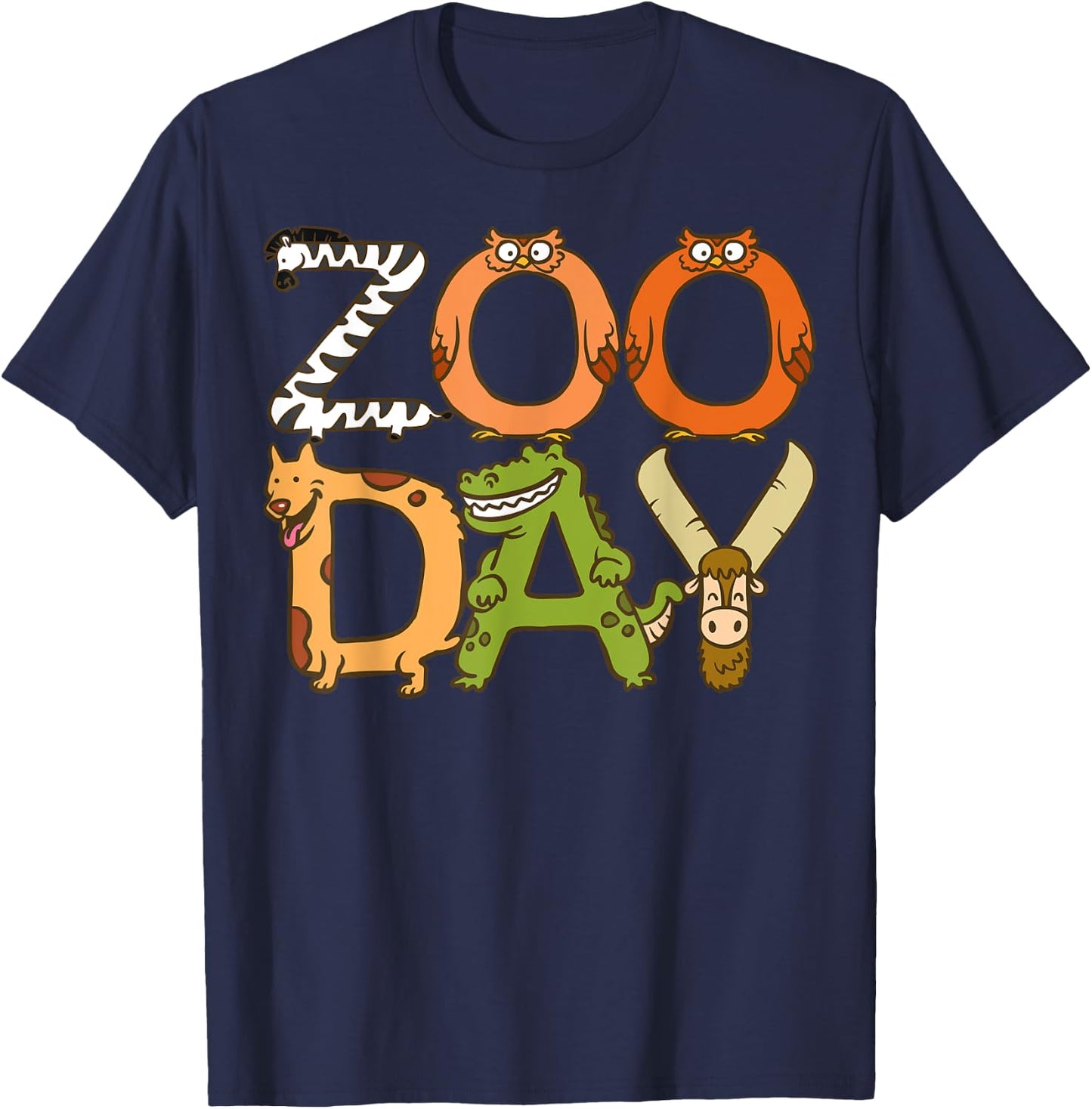 Zoo Day Family, First Zoo Field Trip Safari Squad Matching T-Shirt - T-Shirt | Navy