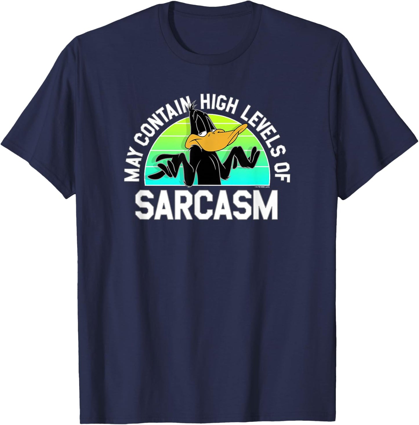 Looney Tunes Daffy Duck Contains High Levels of Sarcasm T-Shirt - T-Shirt | Navy