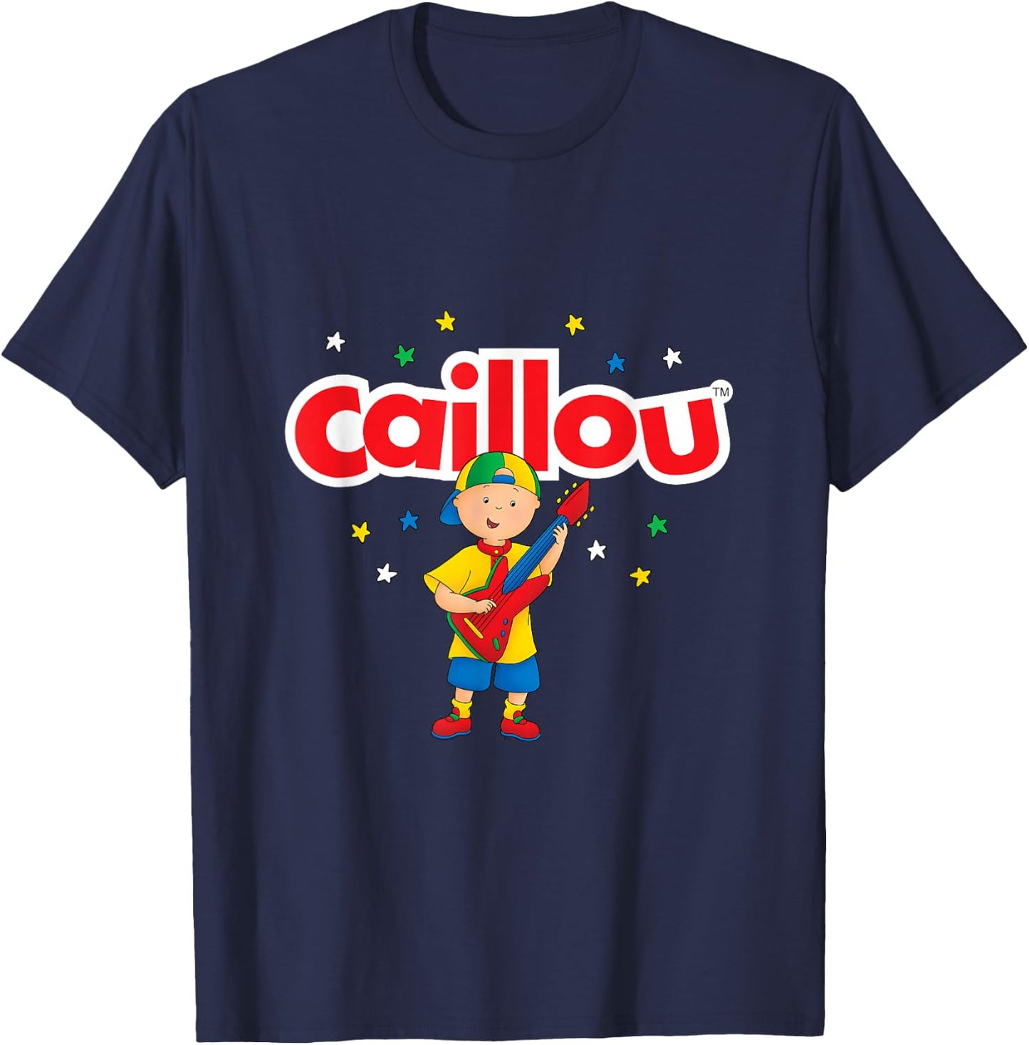 Caillou Plays Guitar , blue, s T-Shirt - T-Shirt | Navy