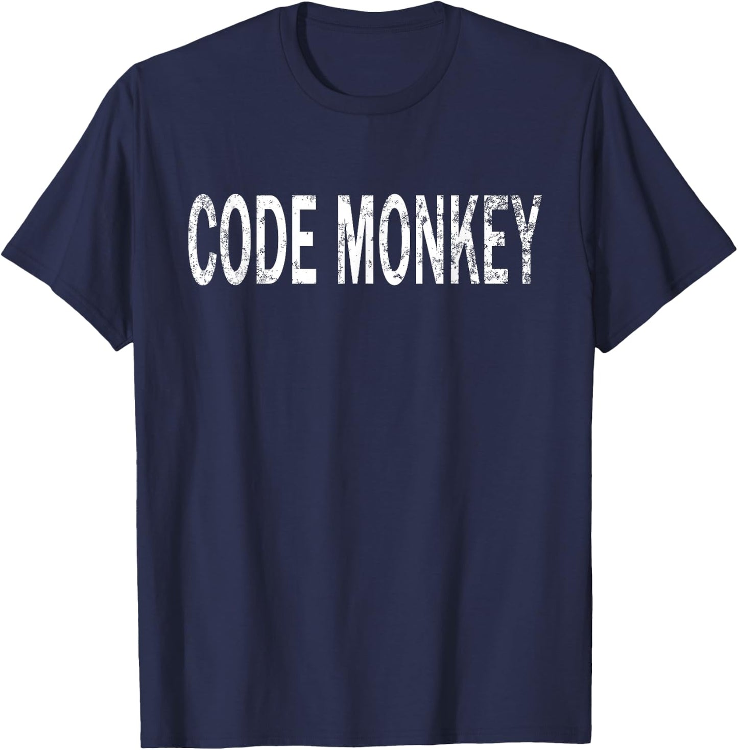 Vintage Code Monkey Distressed Techie Humor T-Shirt - T-Shirt | Navy