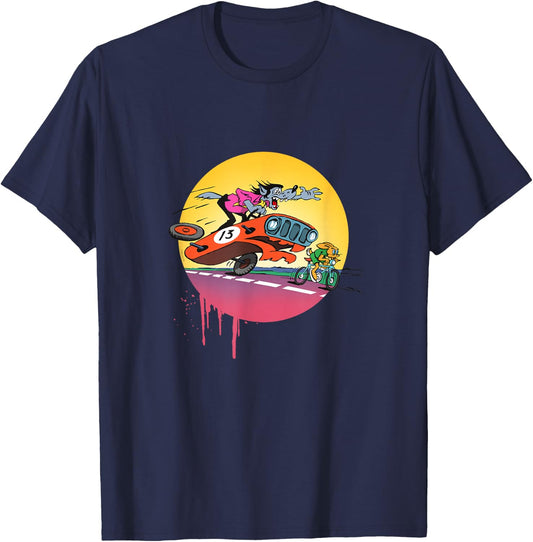 Hase & Wolf - Nu, pogodi! Hase & Wolf - Nu pogodi! Autojagd T-Shirt - T-Shirt | Navy