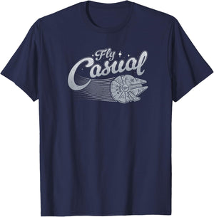 Star Wars Millennium Falcon Fly Casual Cool Logo T-Shirt - T-Shirt | Navy