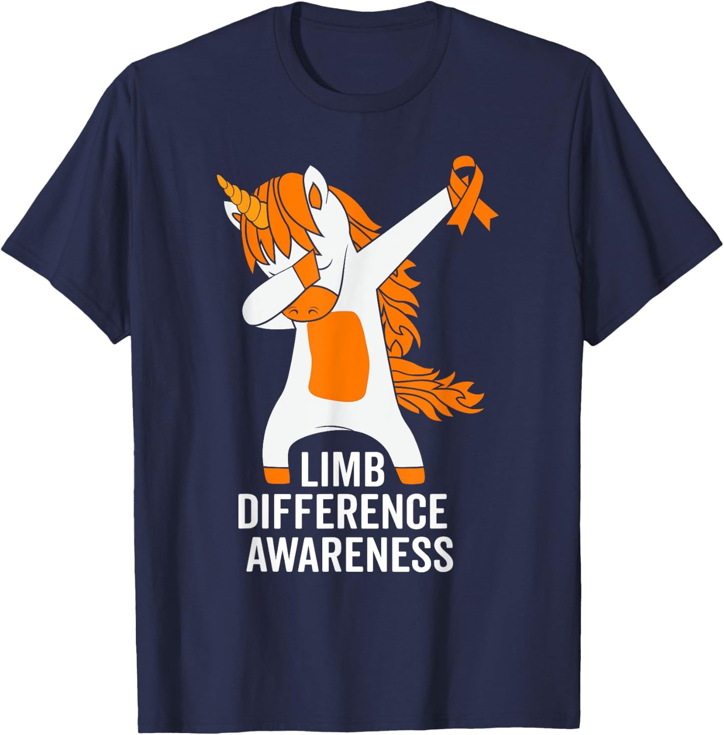 Limb Difference Awareness Month Unicorn Amputee Awareness T-Shirt - T-Shirt | Navy