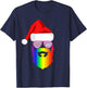 Gay Santa Claus Christmas Rainbow Unicorn Sunglasses LGBQT T-Shirt - T-Shirt | Navy