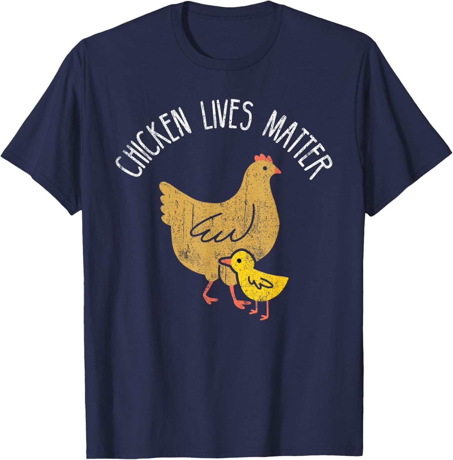 Chicken lives matter cute chicken mom with baby vintage look T-Shirt - T-Shirt | Navy