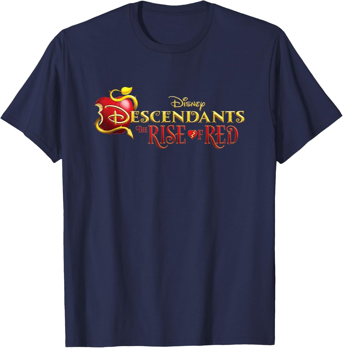 Disney Descendants 4: The Rise of Red Official Movie Logo , Black, S T-Shirt - T-Shirt | Navy