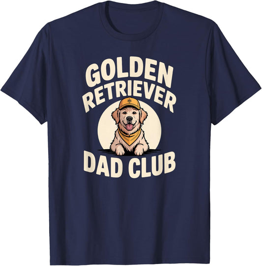 Golden Retriever Dog Dad Club Dog Breed Dad T-Shirt - T-Shirt | Navy