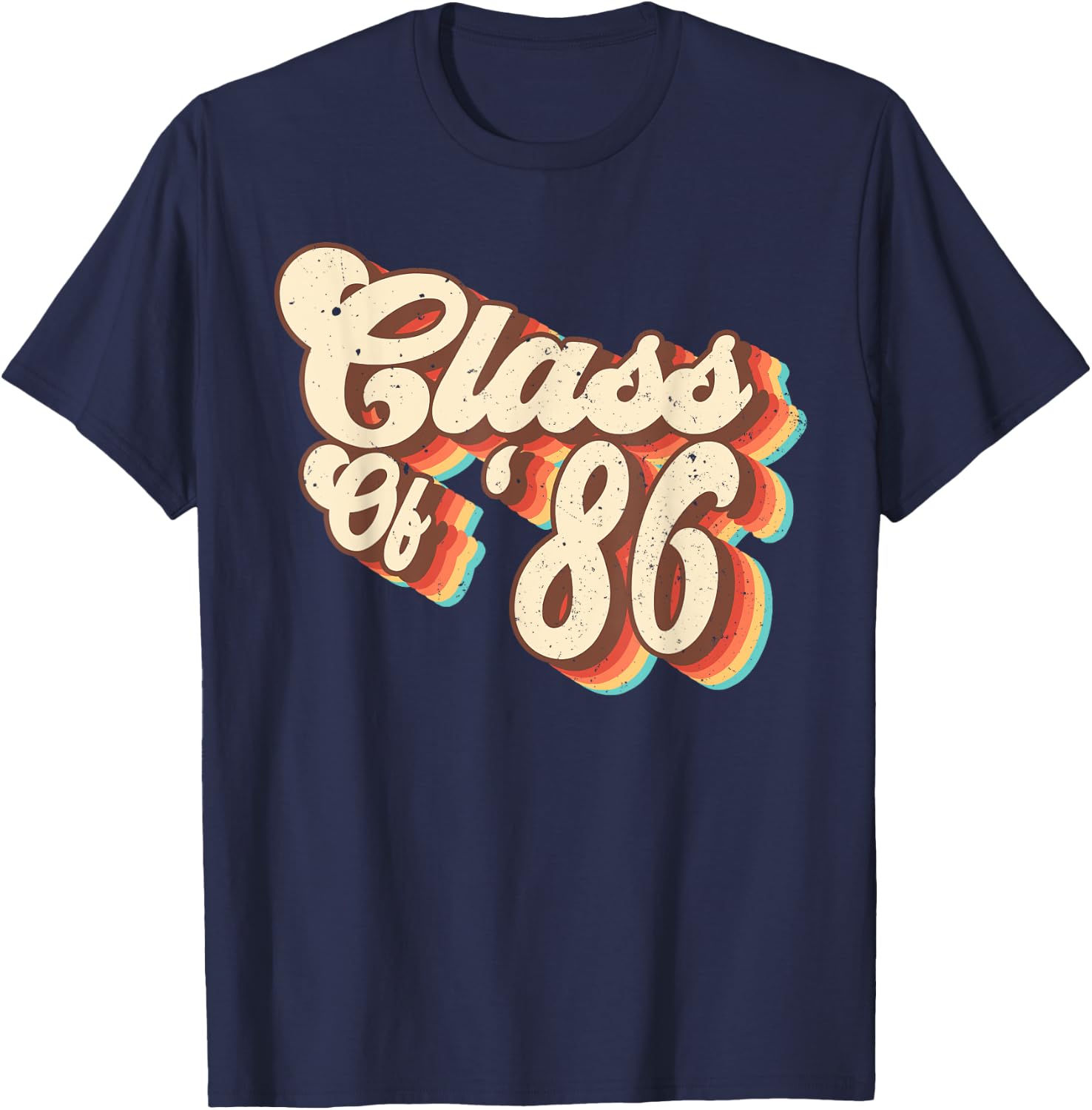 1986 Class Reunion Retro Class Of 86 High School Graduation T-Shirt - T-Shirt | Navy