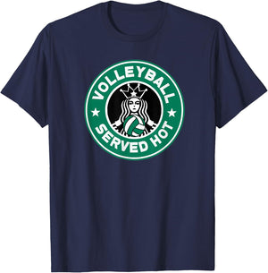 Funny Volleyball Served Hot Perfect for Teen Girl Players T-Shirt - T-Shirt | Navy