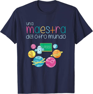 Planets Spanish Teacher Regalos Para Maestra Bilingue T-Shirt - T-Shirt | Navy