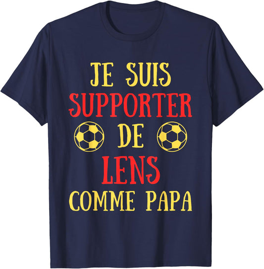 Lensois Funny Children's Football Gift Supporter Funny , Black, S T-Shirt - T-Shirt | Navy